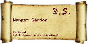 Wanger Sándor névjegykártya